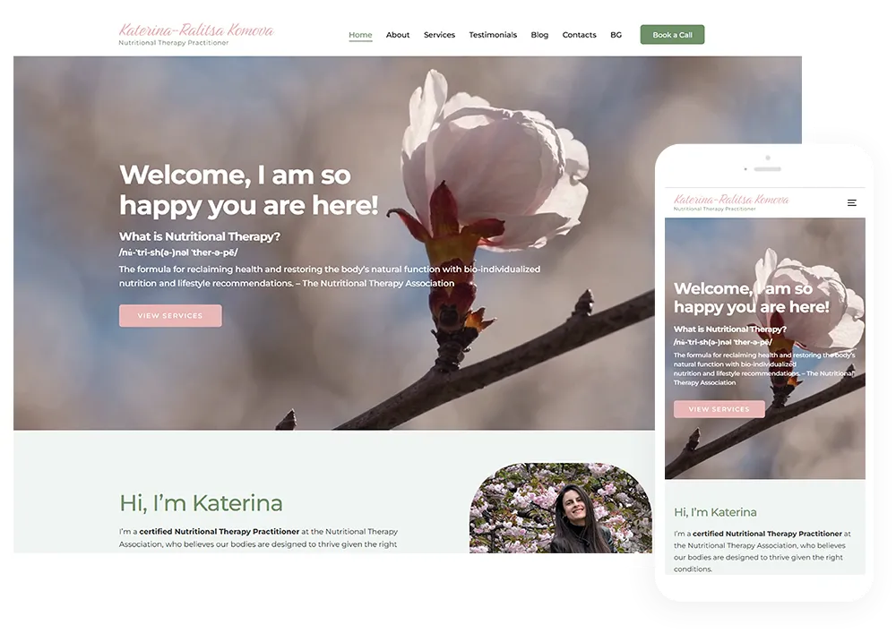 Уеб сайт KaterinaKomova.com — изработка на личен уеб сайт